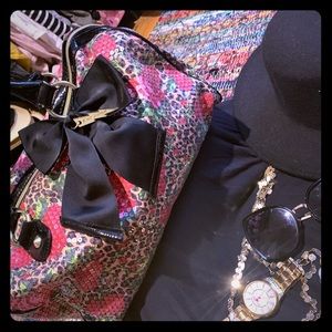 Betsey Johnson Rose and Leopard Sequin Purse